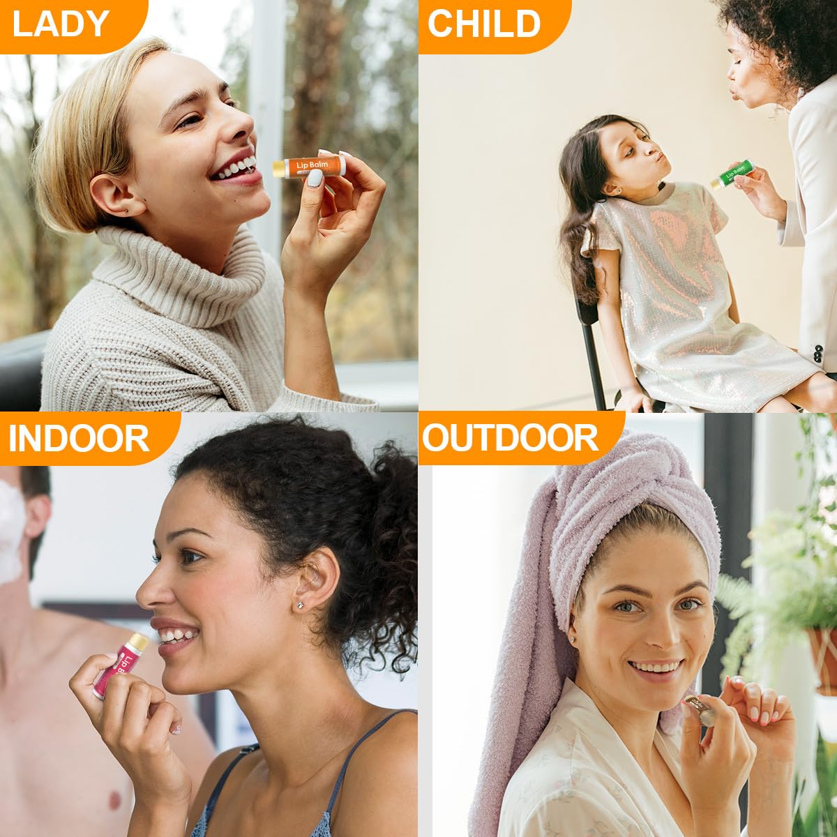 84 Pack Natural Lip Balm Bulk with Vitamin E and Coconut Oil Valentine's Day best choice - Moisturizing, Soothing, and Repairing Dry and Chapped Lips - 14 Flavors - Non-GMO