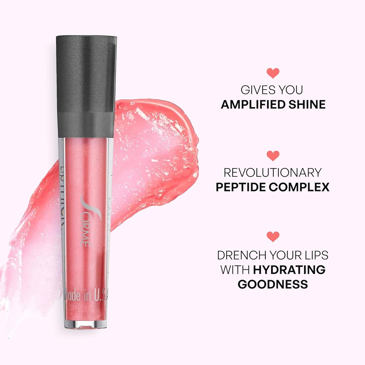 Sorme Lip Thick Plumping Gloss - Hydrating Lip Plumper with Peptides, Aloe & Vitamins - Non-Sticky, High-Shine Lip Gloss for Fuller-Looking Lips - Paraben-Free, Cruelty-Free - 3.1 ml