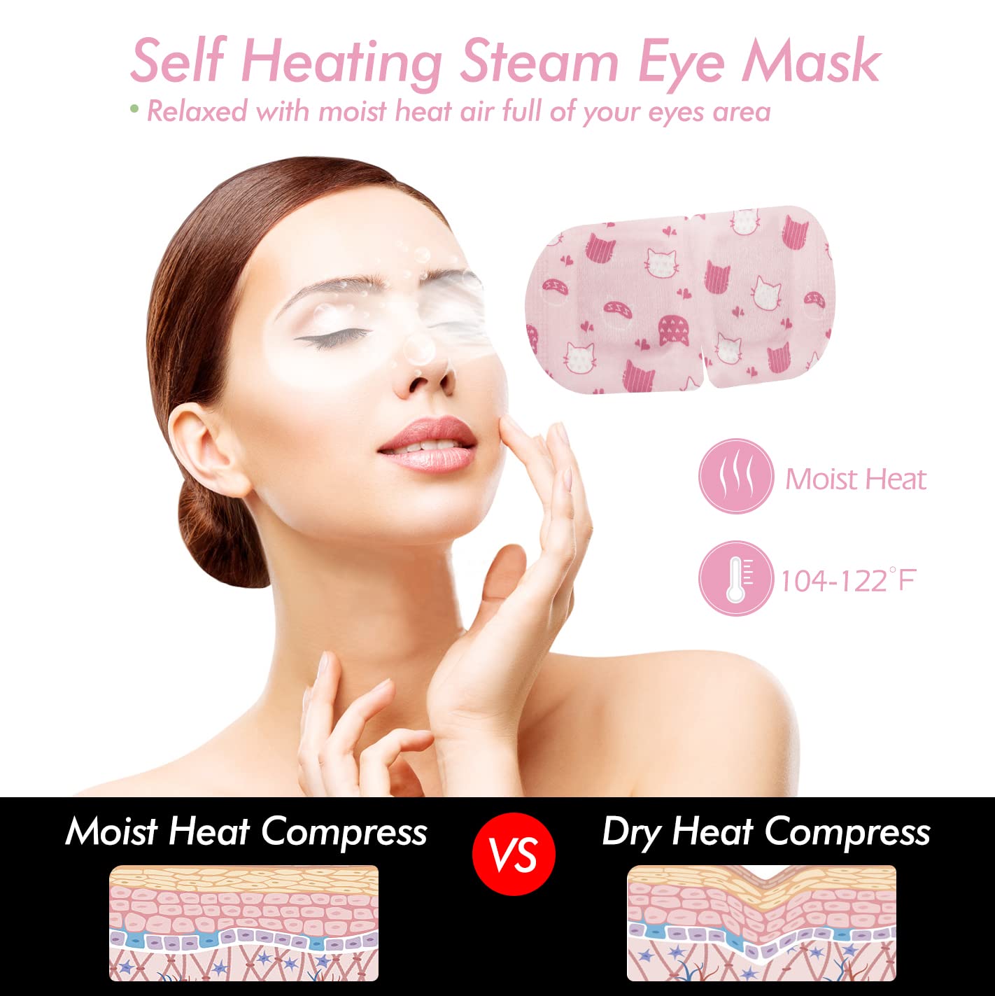 Jekeno Steam Eye Mask, 16 Packs Eye Masks for Dry Eyes Dark Circles and Puffiness, 40-60 Minutes Self Heated Steam Warm Eye Mask, Christmas Spa Gifts for Women
