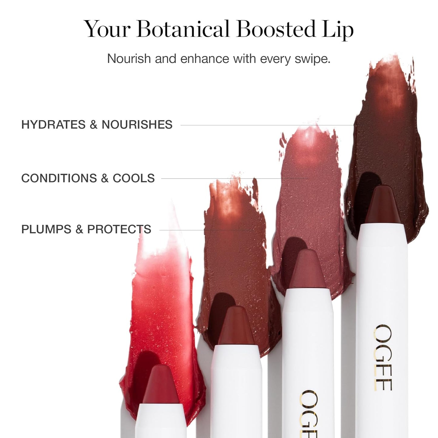 Ogee Tinted Sculpted Lip Oil - Lip Stain Made with 100% Organic Coconut Oil, Jojoba Oil, and Vitamin E - Best as Lip Balm, Lip Color or Lip Treatment - BEGONIA