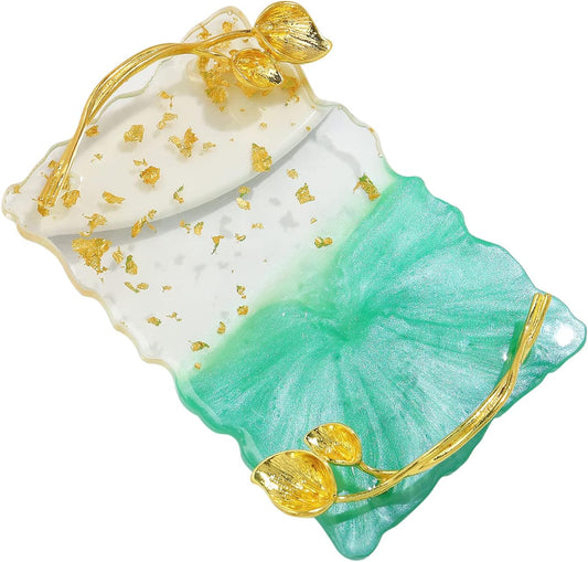 Resin Nail Art Palette, Nail Art Painting Palettes with Nail Palette Stirring Rod Gold Edge Nail Holder Nail Art Display Board Fashion Delicate Nail Tool Accessories, Type 6