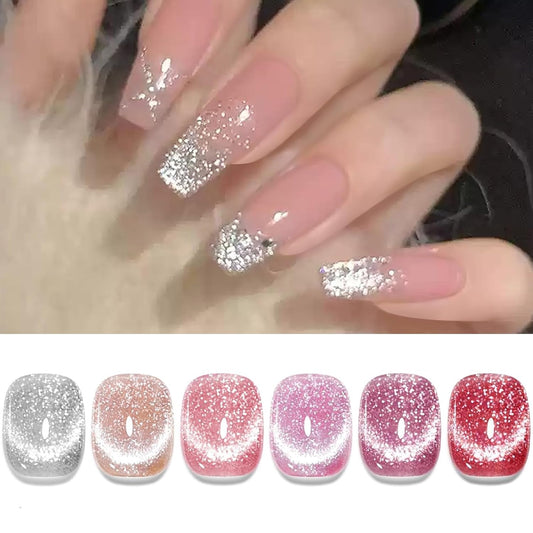 Born Pretty Magnetic Gel Polish Platinum Glitter Cat Magnetic Gel Nail Polish Silver Rose Gold Pink Red Purple Nail Salon DIY at Home