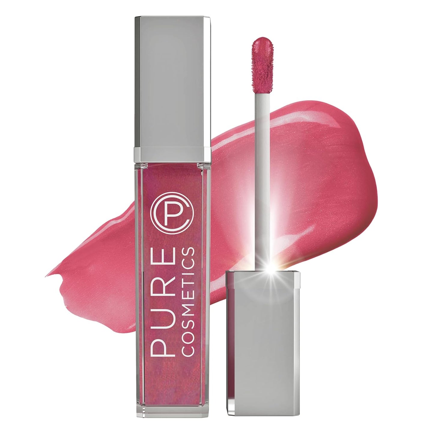 Pure Cosmetics Pure Illumination Lip Gloss - LED-lit Applicator w/Side Mirror - Non-Sticky, Moisturizing & Hydrating Lip Glosses - Soothes & Heals Dried Chapped Lips (Razzmatazz)