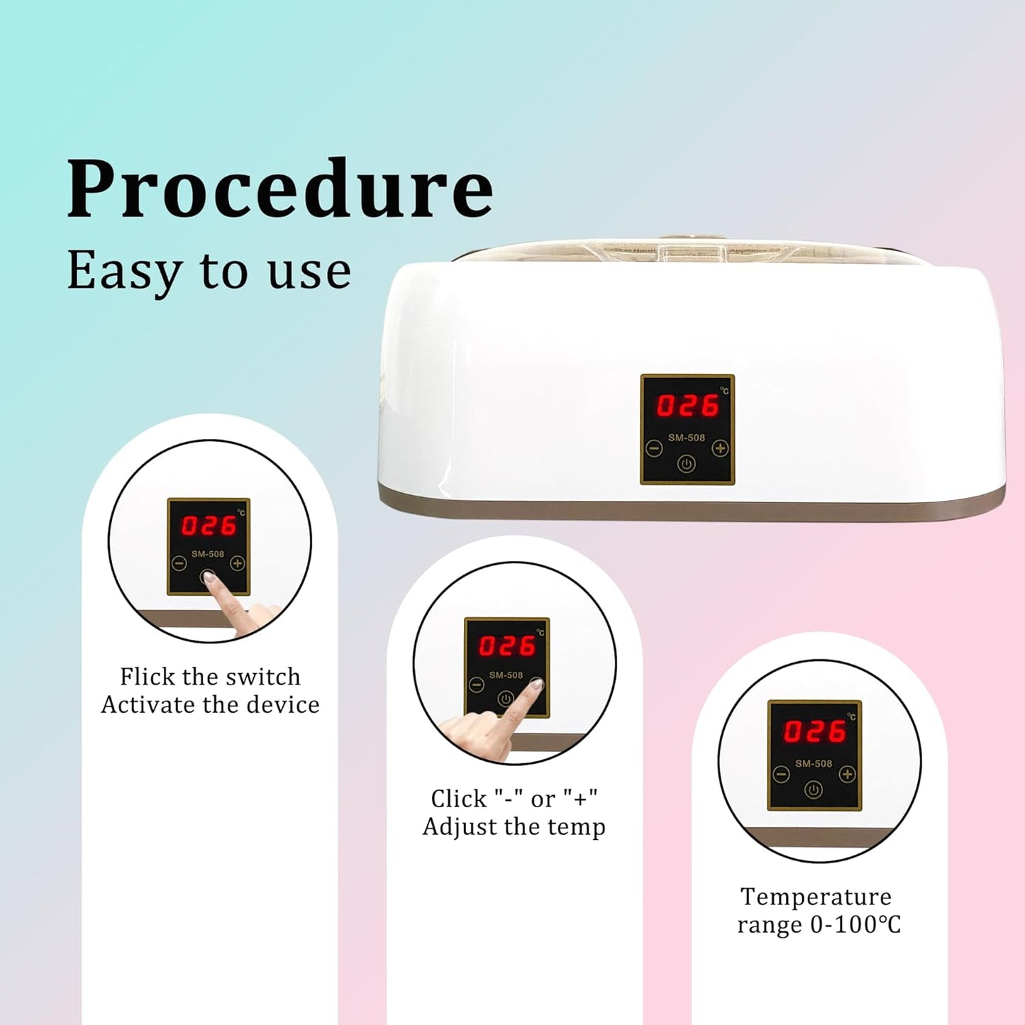 Paraffin Wax warmer for Hand and Feet, Includes 4000ml Wax warmer Machine and 6 packs of Lavender scented Paraffin Wax, Enjoy take care of your hands and feet (white)