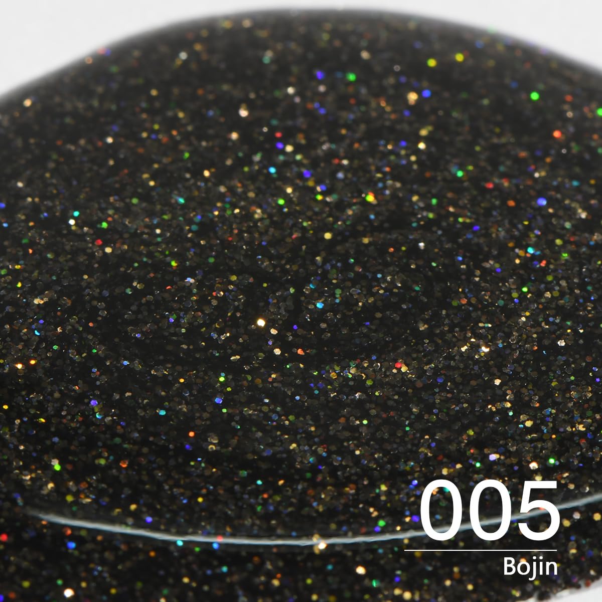 Holographic Glitter Gel Nail Polish, HEMA HPMA TPO Free, Black Sparkle Shimmer, Need UV Lamp Long Lasting Salon Perfect Gel Nail 15ML for Women (BJ-005)