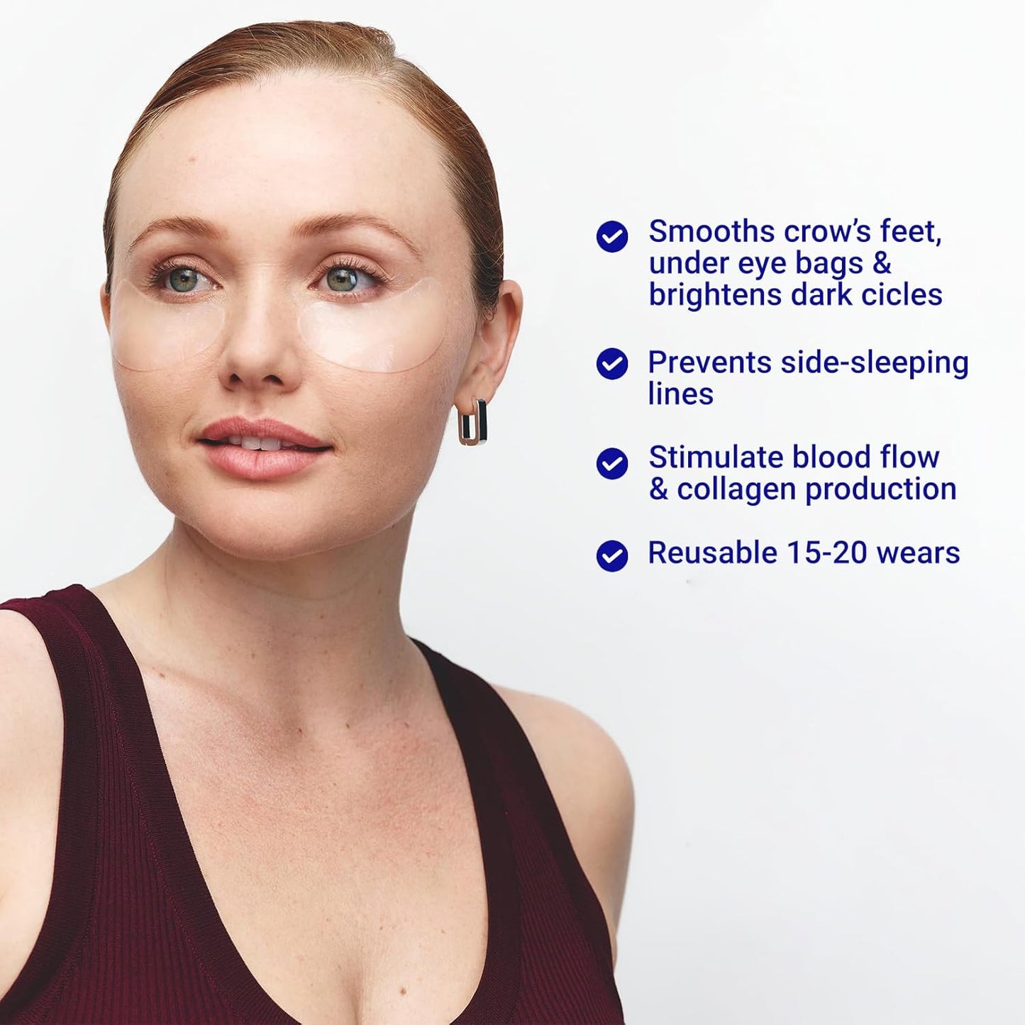 Wrinkles Schminkles Under Eye Wrinkle Patches | Smooth Eye Wrinkles, Crows Feet & Dark Circles Overnight | 6 Pairs Reusable Medical Grade Silicone Patches