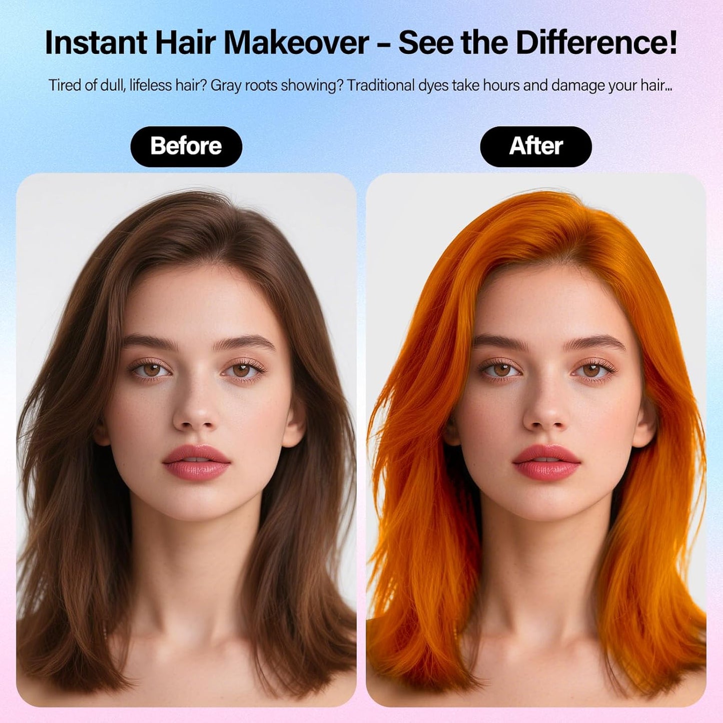 Temporary Hair Color Spray For Kids Women Men, Temporary Hair Clolor Wax Dye Pomades, Washable Hair Dye Spray For Cosplay Party DIY, Christmas Party, Halloween Crazy Hair Day (Orange-Red, 4.06 oz)