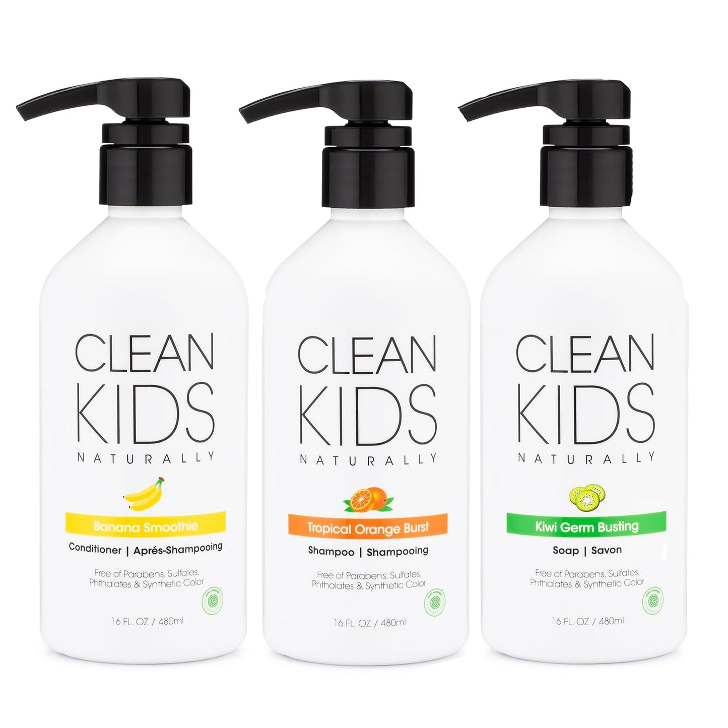 Clean Kids Naturally Bath Sets (Shampoo, Conditioner, & Hand Soap)