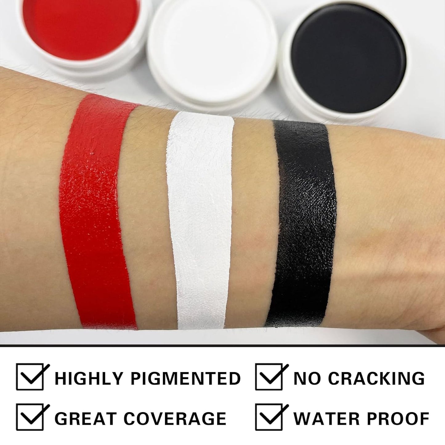 White Face Body Paint Halloween Cosplay Clown Zombie Costume Sfx Makeup Professional Oil Based Cream Face Paint Palette for Adults and Kids