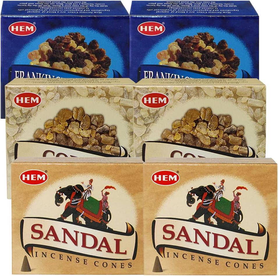 Sandalo Copal Incense Cones & Holder Bundle Variety Pack from Hem Trumiri Insense Inscents Insencents Insence