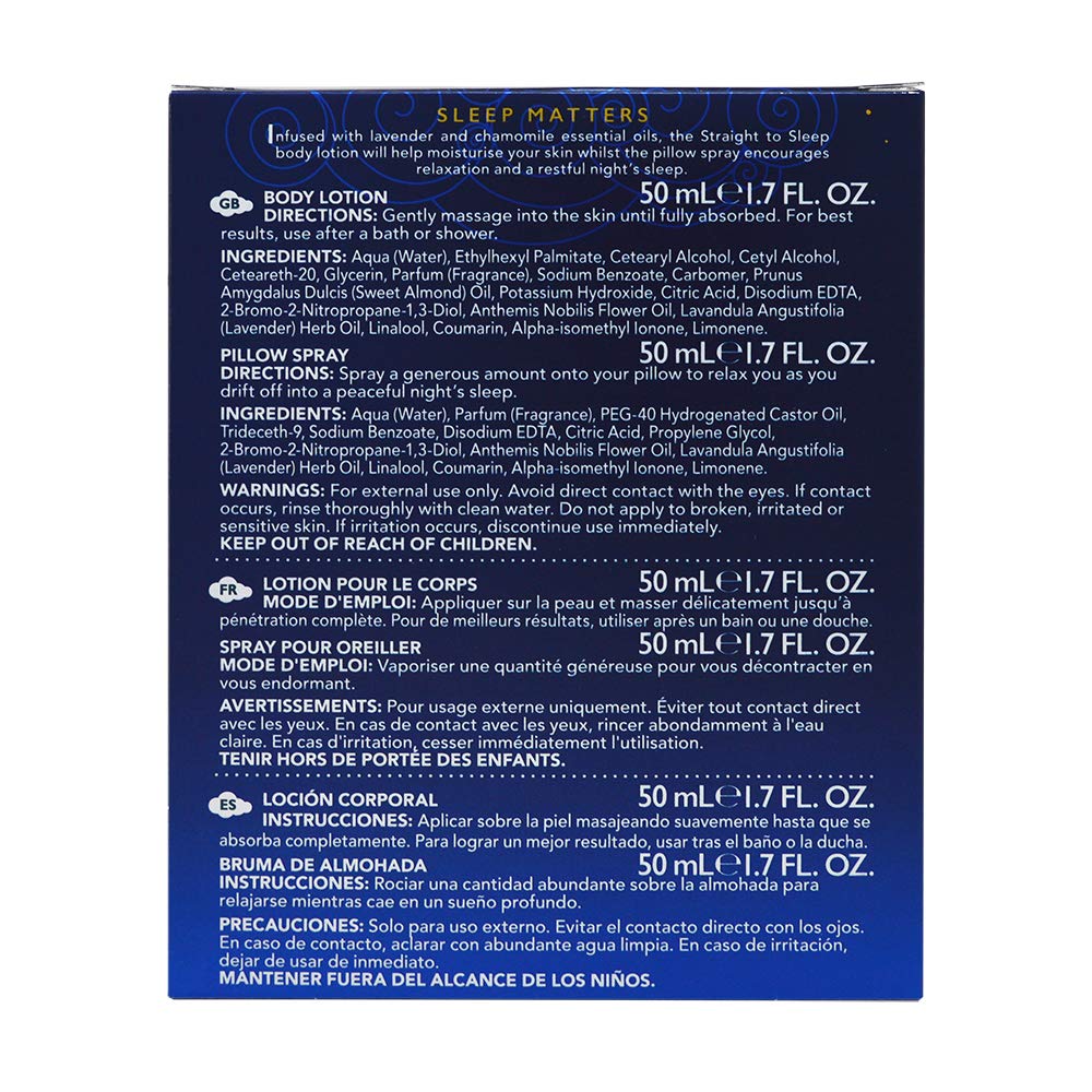 Feather & Down Straight to Sleep Gift Set: 50ml Pillow Spray & 50ml Body Lotion, The Perfect Sleep Duo, Infused with Lavender & Chamomile Essential Oils, Vegan & Cruelty Free