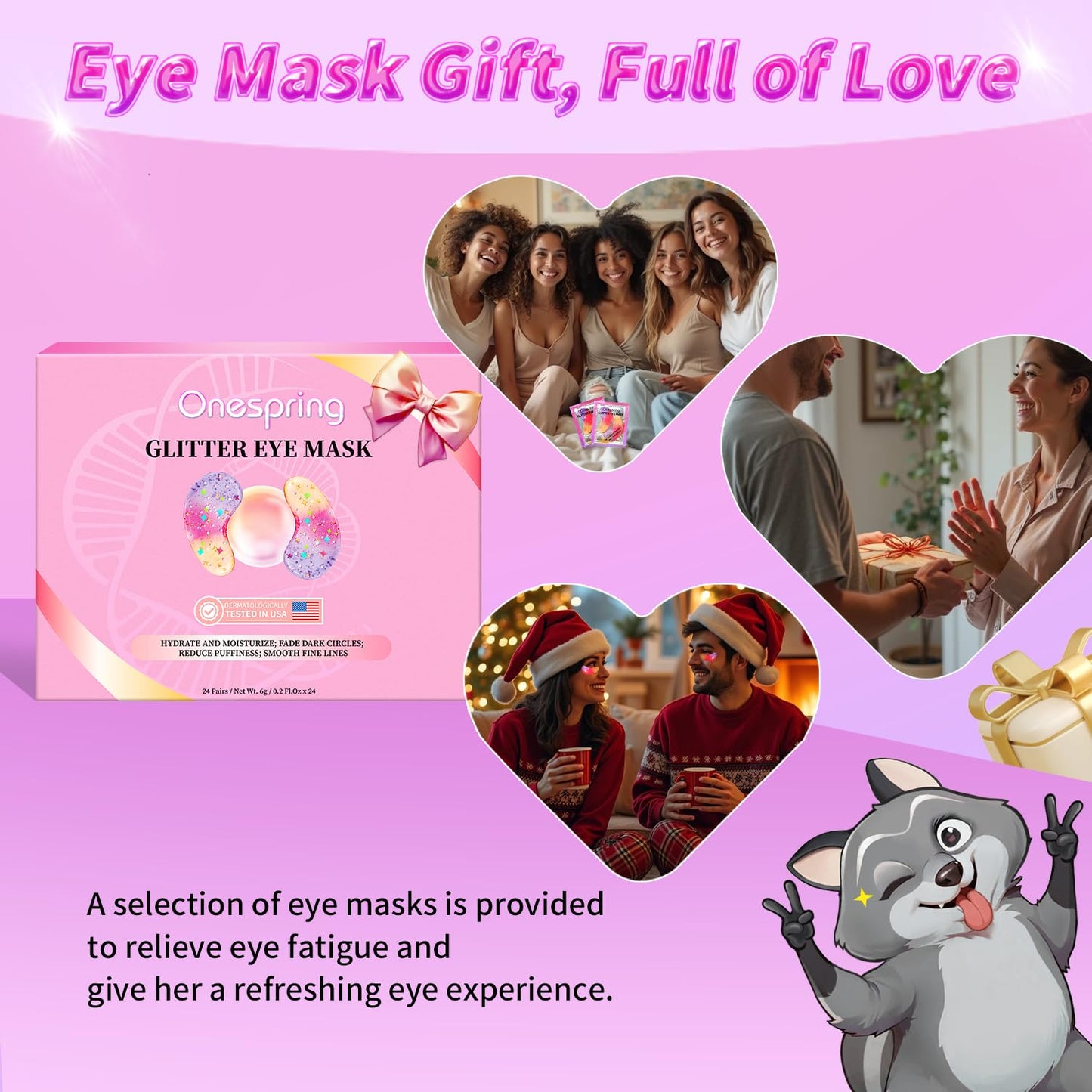 Eye Masks (24 Pairs) - Gift for Her - Under Eye Patches for Dark Circles, Puffiness, Wrinkles, Soothing & Hydrating, Skincare Eye Gel Pads, Beauty Essential for Women, Bridesmaid Gifts