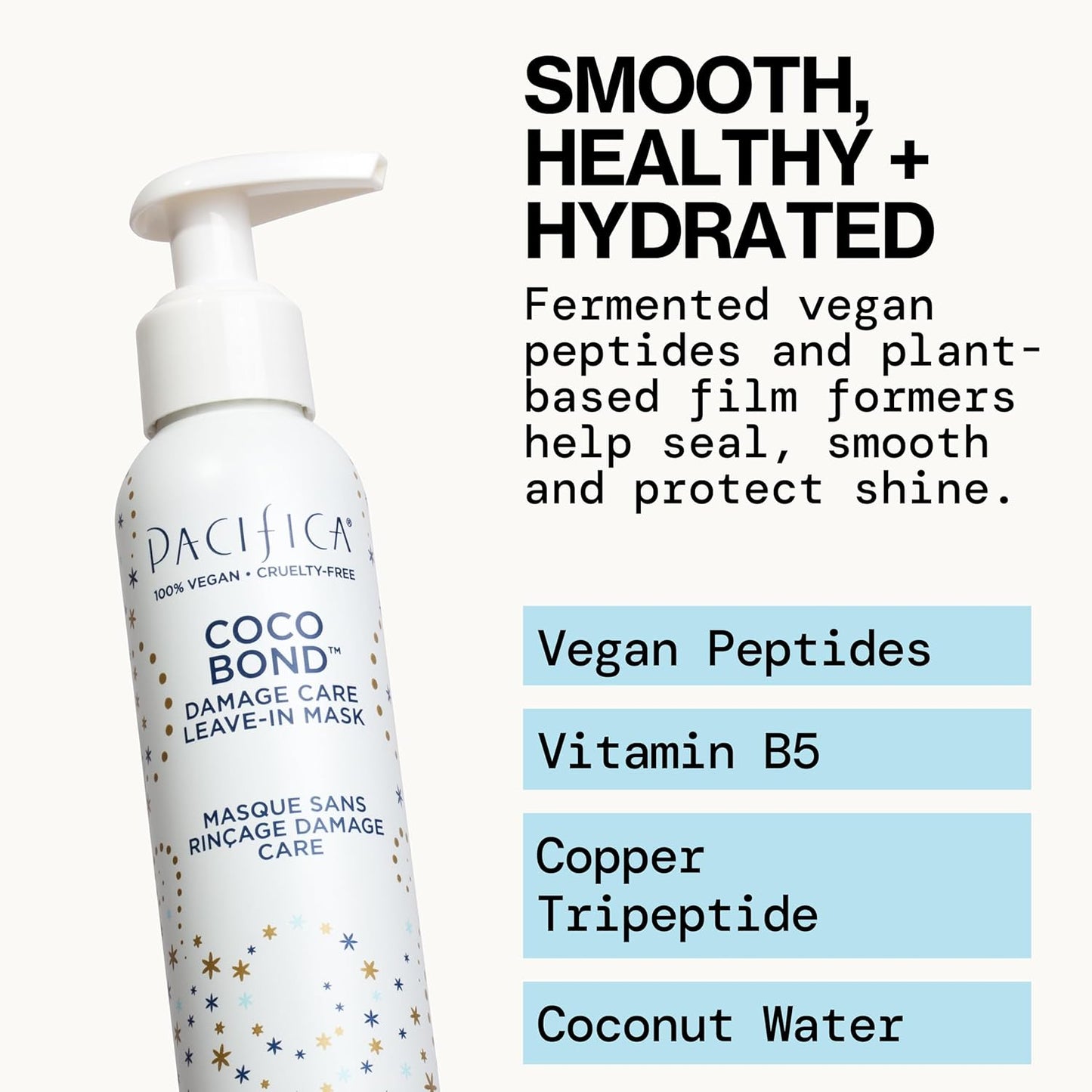 PACIFICA Beauty, Coco Bond Damage Care Leave-In Repair Mask Treatment, Dry & Damaged Hair from Bleach, Color, Chemical Services, Chlorine, & Heat, Coconut, Vegan
