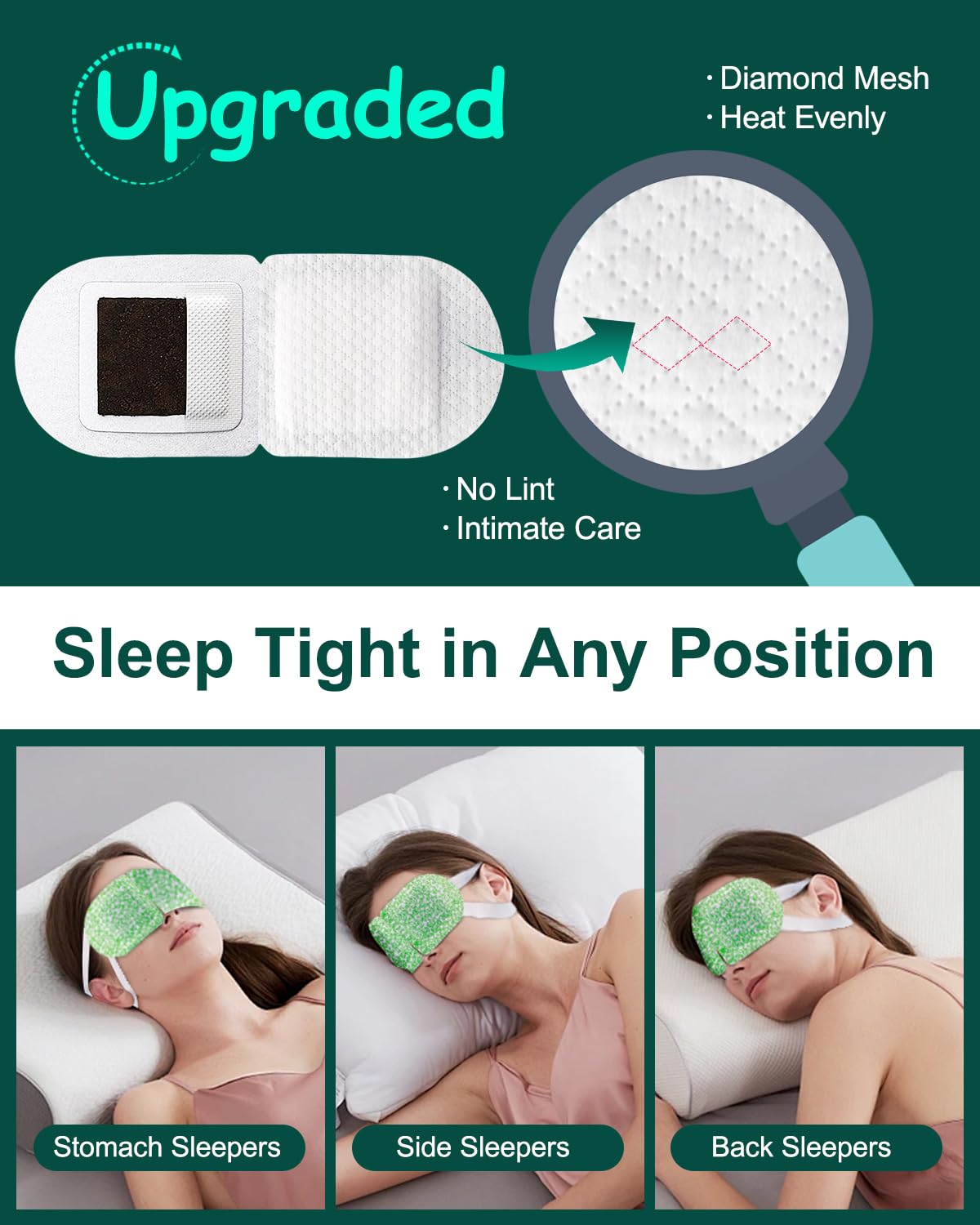 16 Packs Steam Eye Masks for Dry Eyes, SPA Warm Eye Mask, Relief Eye Fatigue Hot Sleep Eye Mask for Puffy Eyes Mask, Disposable Moist Heating Compress Pads for Sleeping- Unscented3