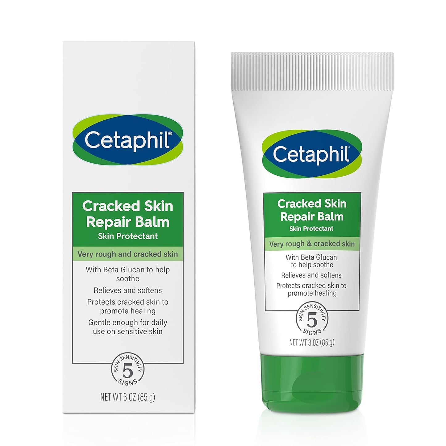 Cetaphil Cracked Skin Repair Balm, 3 oz, For Very Rough & Cracked, Sensitive Skin, Protects, Soothes & Restores Deeper Cracks, Hypoallergenic, Fragrance Free, (Packaging May Vary)