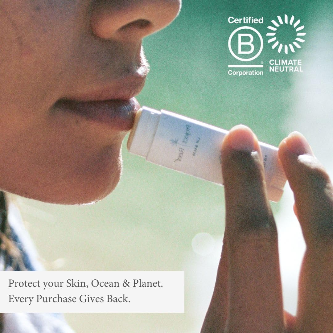 Cooling Lip Balm w/Organic Peppermint, Shea Butter, Vitamin E, Hydrating Chapstick, Soothe Dry Sunburnt Lips, After Sun Care, 2 Pack