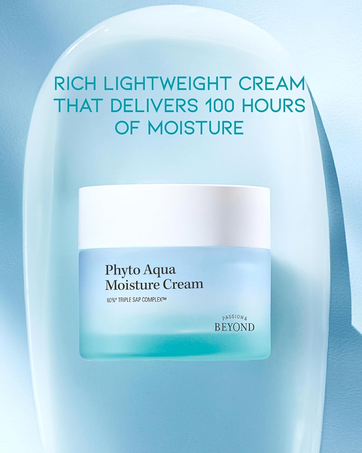 BEYOND Phyto Aqua Moisture Cream (Face Cream, 1.7fl oz) – Vegan Korean Skin Care for 100-Hour Hydration & Skin Barrier by LG Beauty