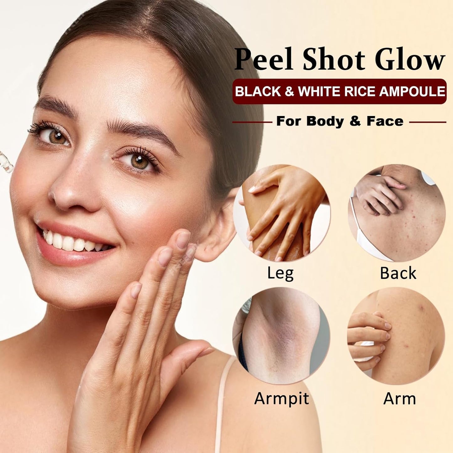 Peel Shot Glow Rice Ampoule Duo - Dead Skin Remover for Face - Black and White Rice Exfoliant Rice Ampoule - Black Rice Exfoliant to Pore Minimizer - Blackhead Remover,Smooth, Pore Cleaner,Hydrating