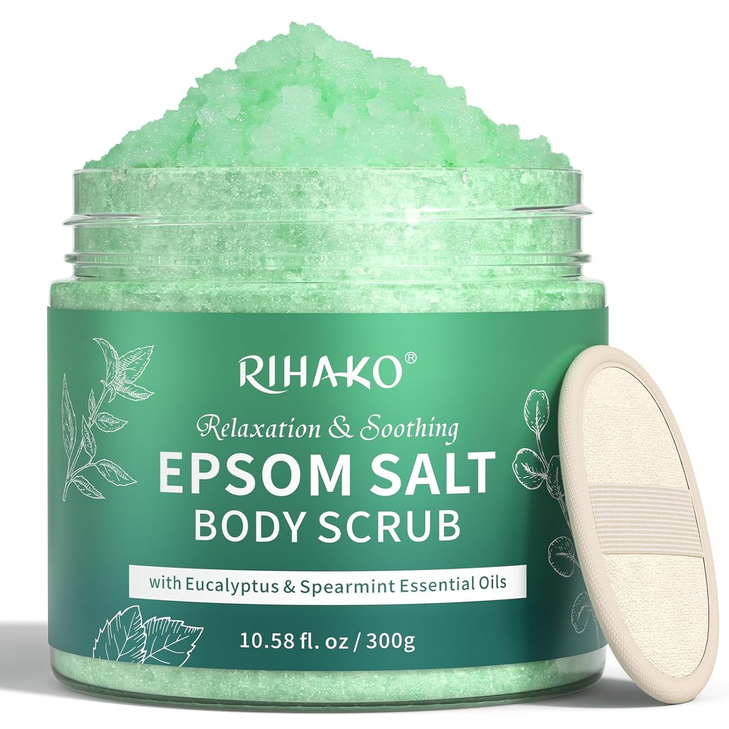 Eucalyptus Epsom Salt Body Scrub,Exfoliating detox body scrub,Relax & Relief with Eucalyptus & Spearmint Essential Oils, Deeply Nourishes for Smooth, Radiant Skin,Relaxation Spa Gifts