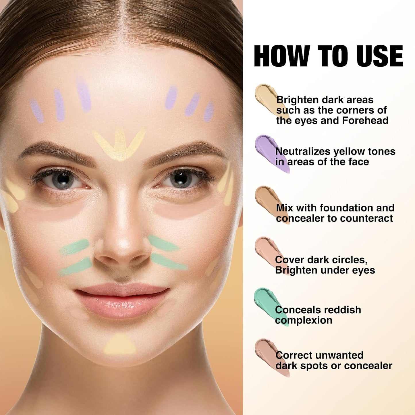 Contour Stick Corrects Skin Tone Bronzer Waterproof Sweat Resistant Concealer Creamy Concealer Green