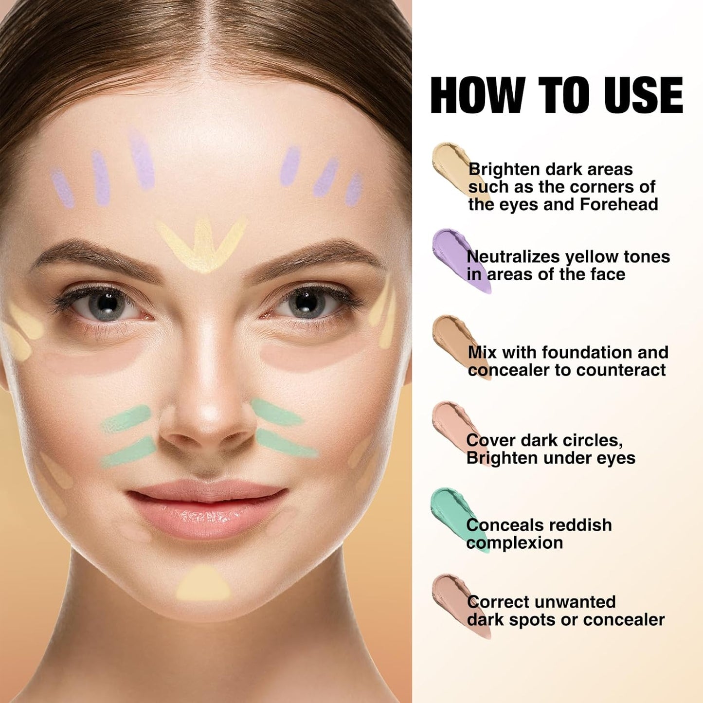 Contour Stick Corrects Skin Tone Bronzer Waterproof Sweat Resistant Concealer Creamy Concealer Purple