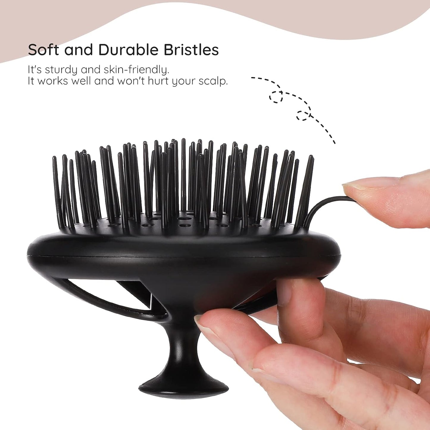 Segbeauty Shampoo Brush, 2 pcs Scalp Massage Floriated Shower Comb Long Short Teeth Set for Curly Hair, Scalp Massage Brush for Hair Growth Beard Brush Pet Grooming Wet Dry Hair Care Brushes Black