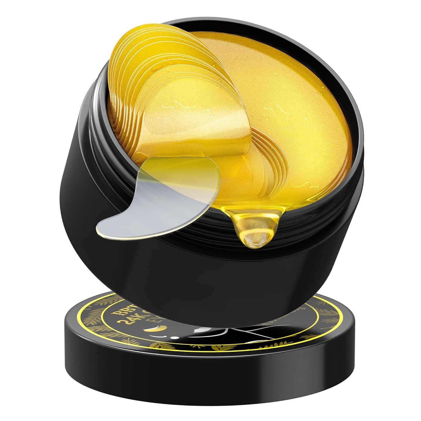 24k Gold Under Eye Patches: 60 Pcs Eye Masks for Dark Circles and Puffiness with Hyaluronic Acid, Eye Pads for Puffy Eyes, Collagen Skin Care Products