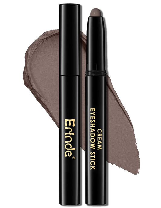 Erinde Waterproof Eyeshadow Stick, Cream Eye Shadow Stick, Long-Lasting, Crease-Proof, Cream to Powder Buildable & Blendable Eye Shadow Pencils Crayon, Vegan & Cruelty-Free, 13 Gray Brown