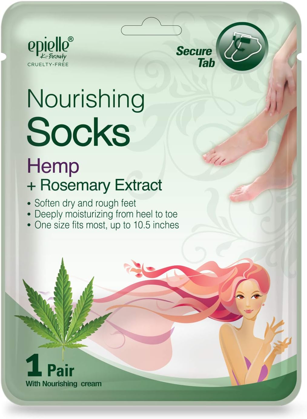 Epielle Relaxing & Nourishing Hand & Foot Masks 12 Pairs, Repair and Relax Dry Hands & Cracked Heels with Lavender Extract & Hemp, Korean Skin Care, Spa Self Care Gifts for Women, 6 Gloves & 6 Socks