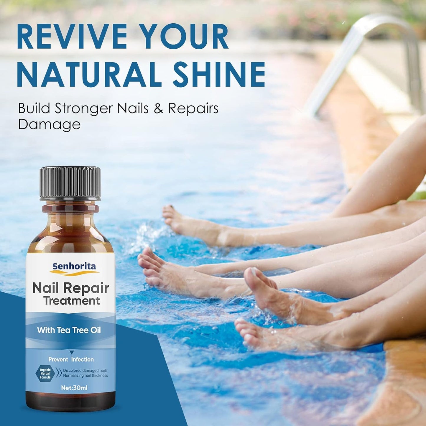 Toenail Repair Treatment, Extra Strength Nail Repair Liquid with Natural Tea Tree Oil Extract, Toenail Repair Solution for Thickened and Ingrow Nails