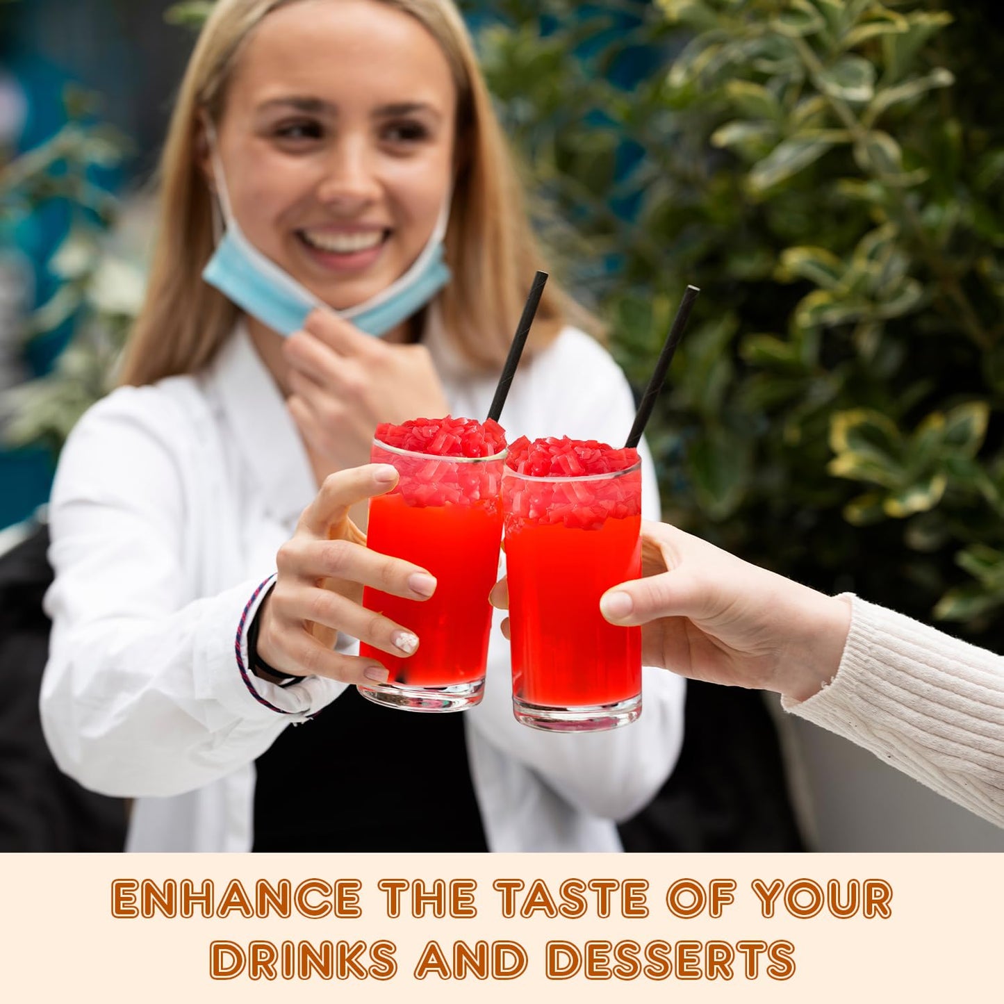 New Fanale Coconut Jelly Topping nata de coco for Boba Tea | Ice Cream | Yogurt | Smoothie | Milk Tea | Desserts Strawberry, 8.3 pound (Pack of 4) | JEL008-CS