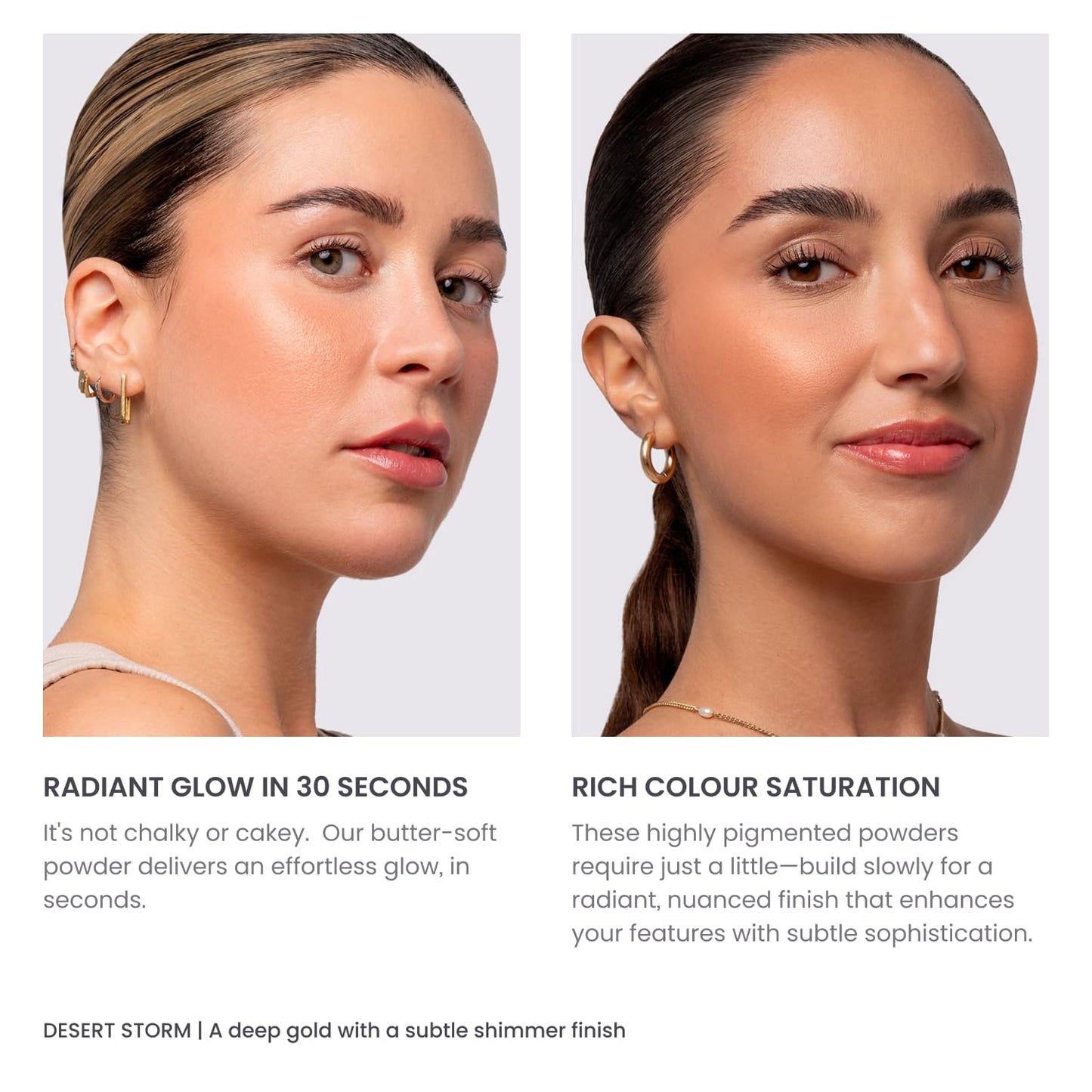 Phase Zero Makeup Powder Blusher - "Desert Storm" - 4g / 0.141 oz - Full Coverage, Natural Blush - Soft, Buildable Pink, Coral, Peach & Golden Hues