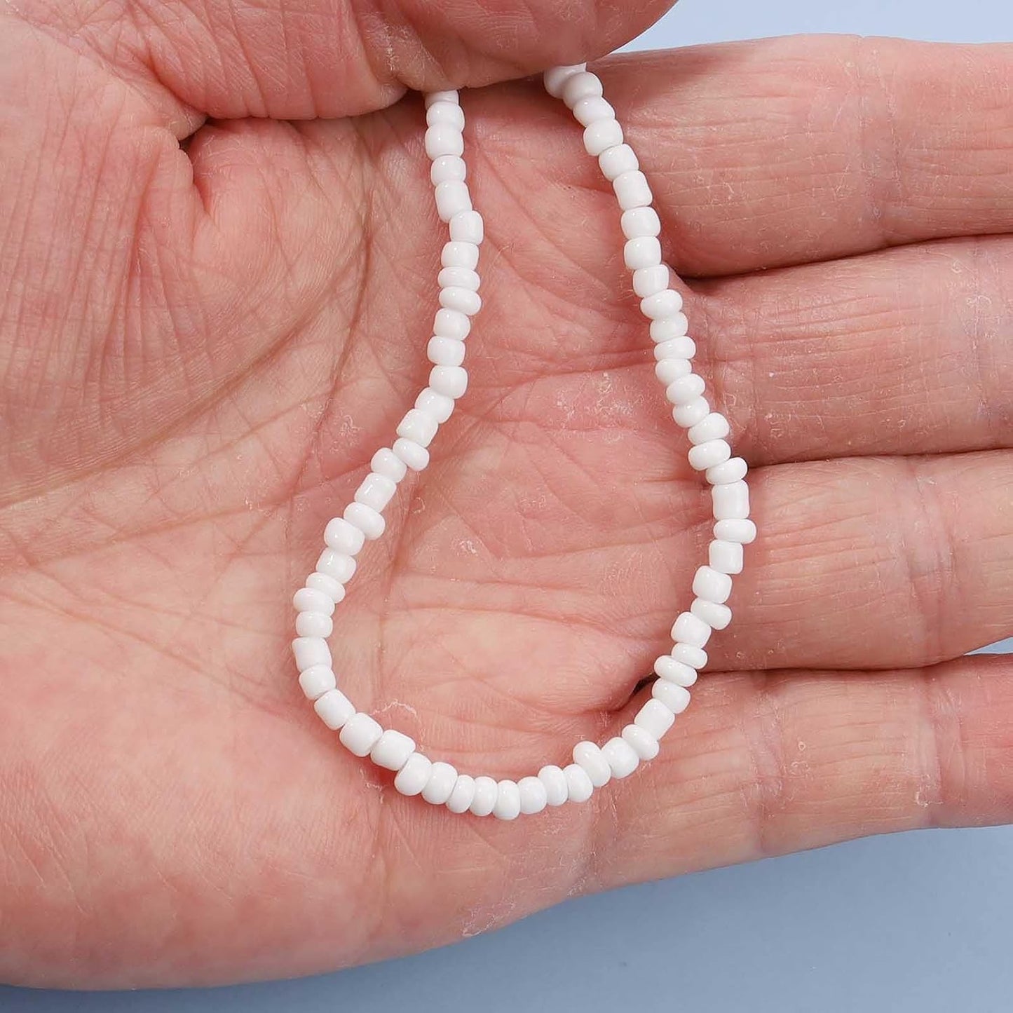 Boho Seed Bead Choker Necklace Tiny Rice Bead Necklace Chain Beachy Necklace Chain Jewelry for Women and Girls