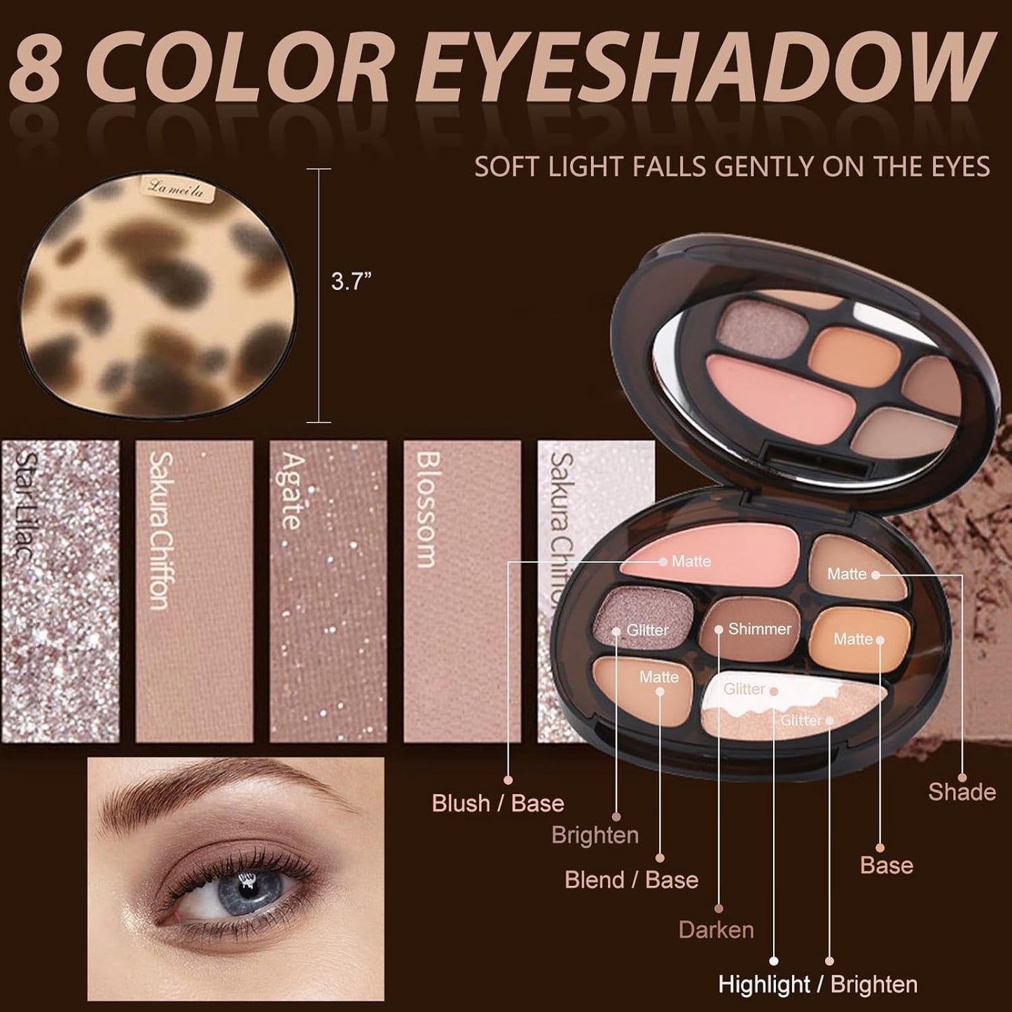 All in One Makeup Kit for Women Full Kit, Basic Cosmetics Kit for Beginner & Professionals, Eye Makeup Set Tween Girl, Make Up Kits for Teenagers, Makeup Gift Set for Girls, Women & Teens(Amber Pink)