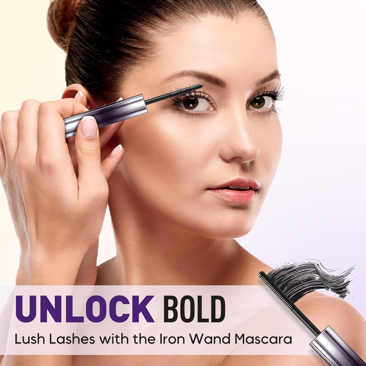 Iron Wand Mascara, 2025 New Metal Wand Mascara Volume and Length Waterproof, Long-Lasting 3D Curling Eyelash Lash Extensions Iron Mascaras (Brown)