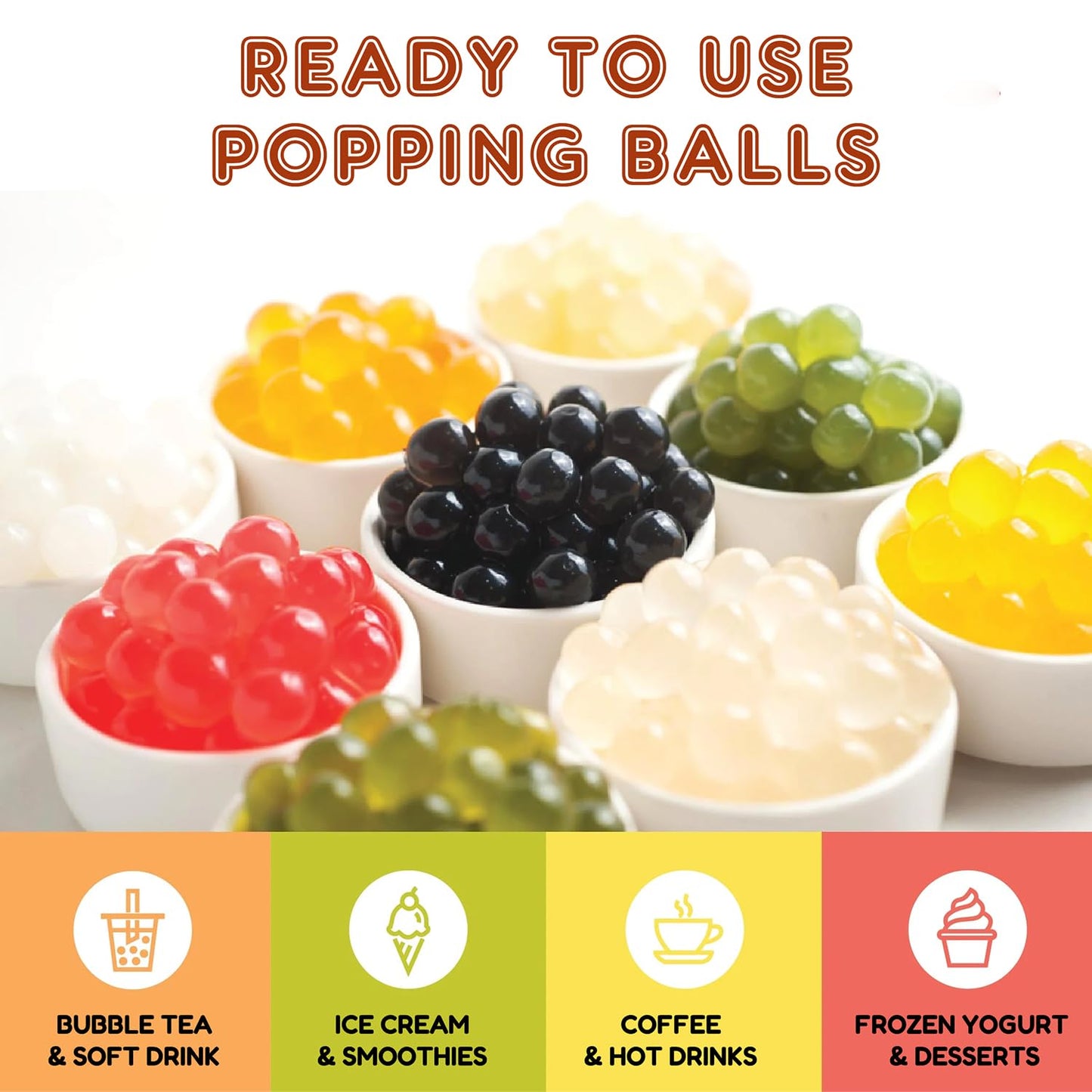 Fanale Strawberry Mango Popping Boba Pearls, Vegan, Non GMO, Gluten Free, Fat Free, Perfect for Bubble Tea, Smoothies, Ice Cream, Desserts, and Beverage 2 lb (1 lb X 2).