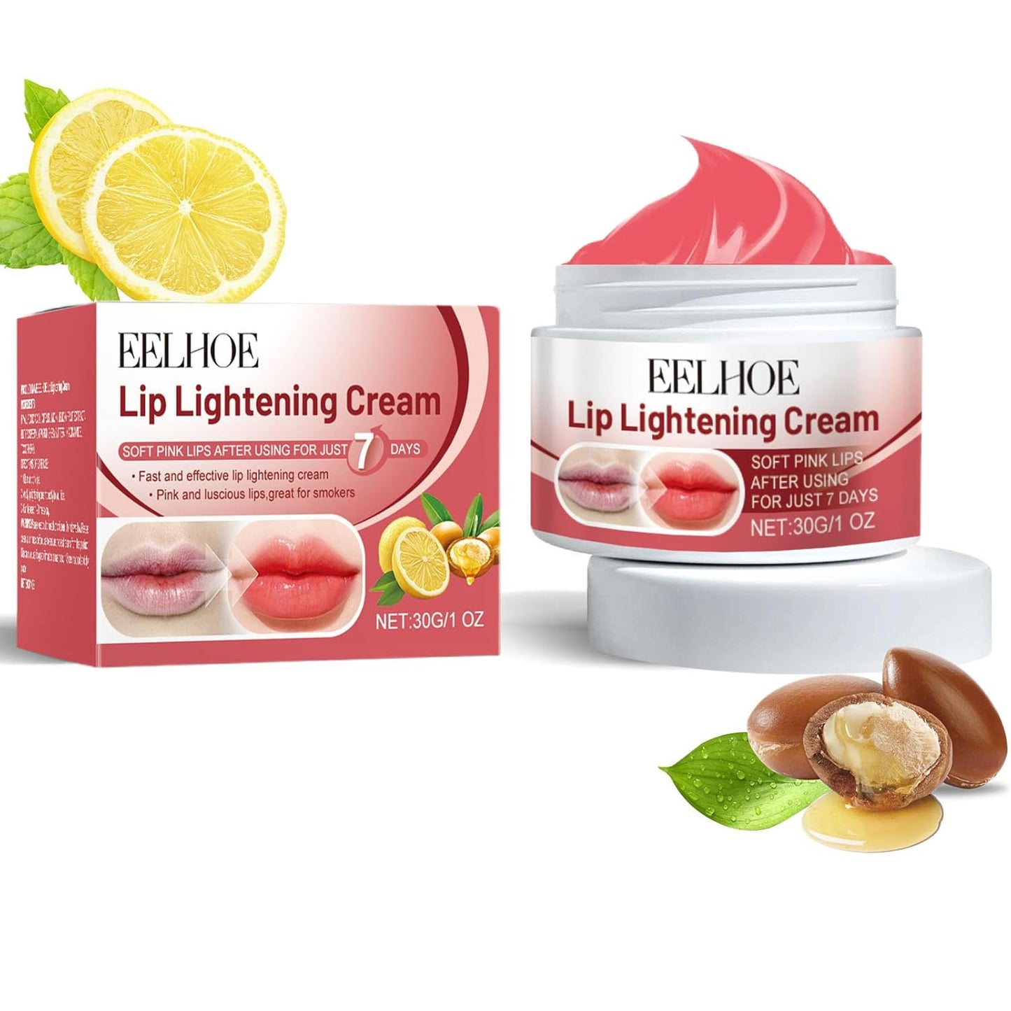 Lemon Lip Lightening Cream, Lip Balms & Moisturizers Lip Lightening for Dark Lips, Natural Lip Exfoliator with Shea Butter and Vitamin E, Lip Lightener for Dry, Chapped, Reduce Fine Lines Lip
