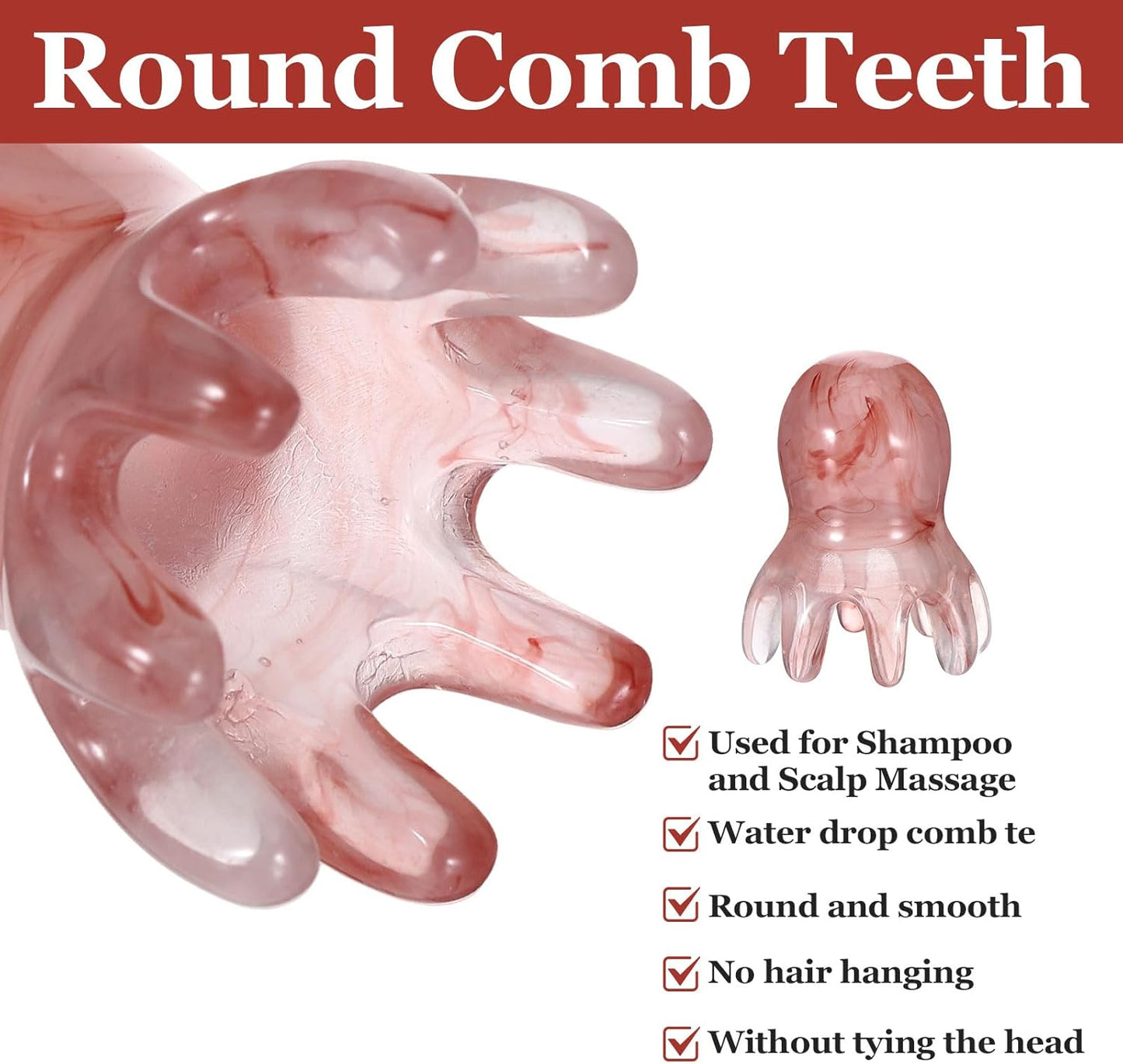 2 Pcs Octopus scalp massager, Portable scalp scrubber massage tool Headache and Stress Relief, silicone hair head massager scalper Acupressure Comb, Deep Relaxation acupressure tool Home Office