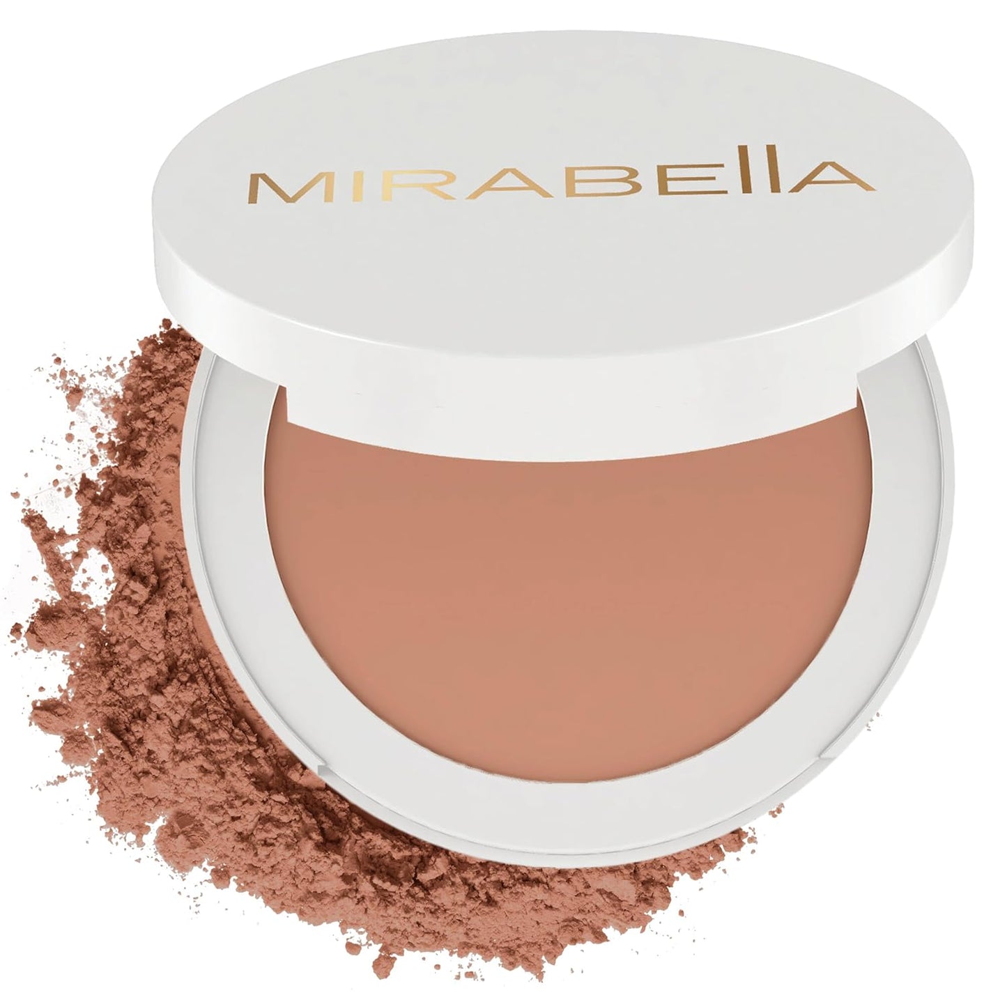 Mirabella Invincible Pure Pressed Powder Foundation - Buildable Mineral Makeup & Blurring Setting Powder for All Skin Types - HD Matte Finishing - Deep D13