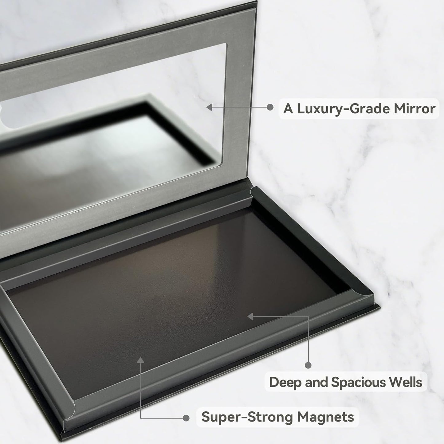 Magnetic Empty Eyeshadow Palette, Makeup Pans Organizer With Mirror Inside, 3D Frosted Finish Art Paper Palette (Cosmic Mystery)