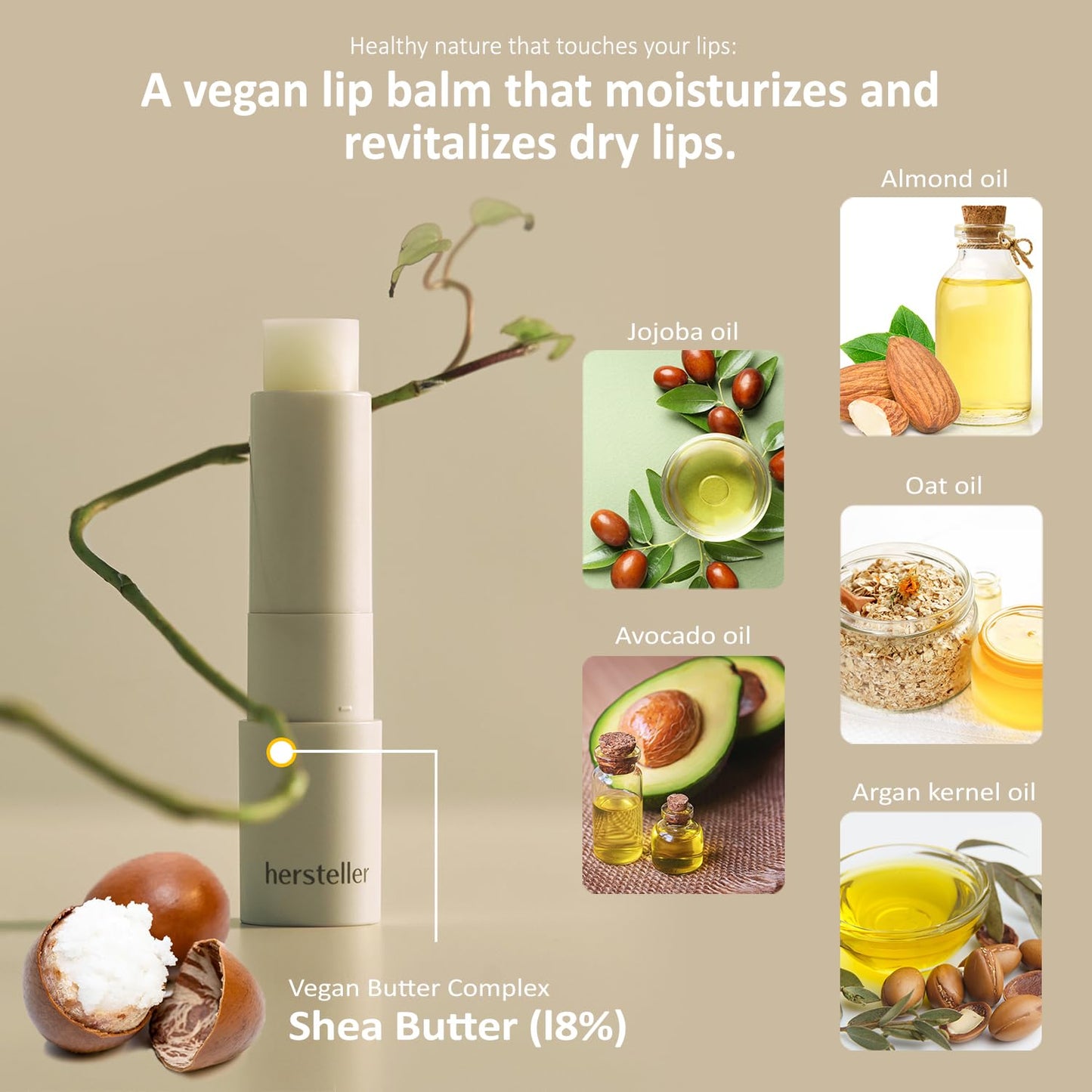 hersteller Nearby Recharging Lip Balm Vegan Butter Complex Intensive Moisturizing Treatment for Dry Lips and Cheek Natural Healthy Colors Plain