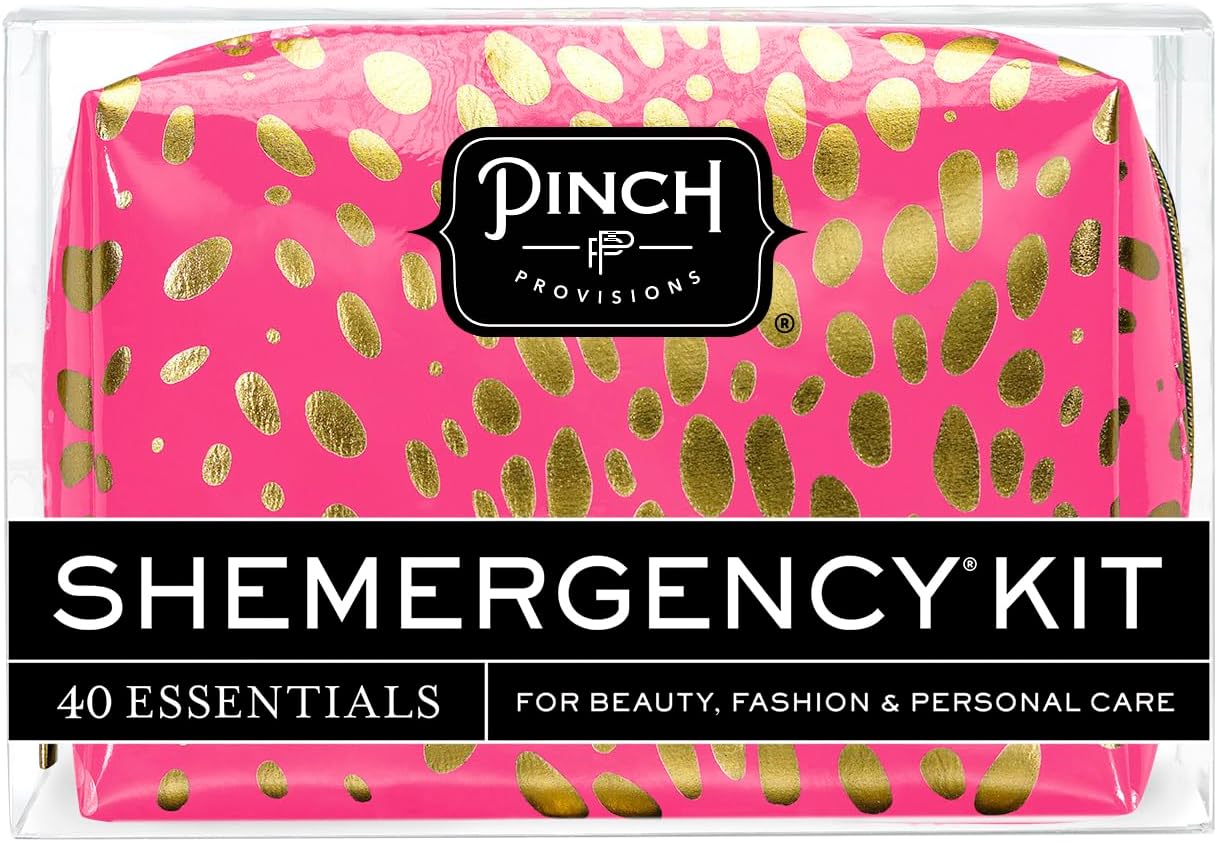 Pinch Provisions Shemergency Kit for Her, 40 Emergency Essential Items, Compact, Multi-Functional Pouch, Gift for Women, Birthday, Bachelorette Parties, and More!
