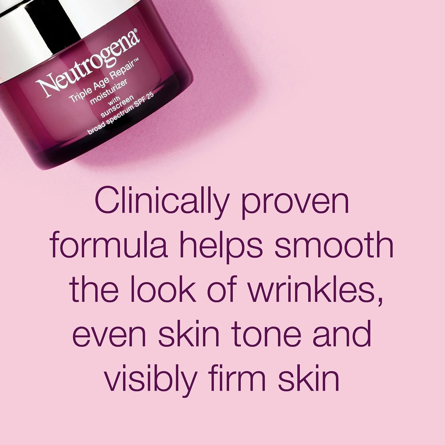 Neutrogena Triple Age Repair Face Moisturizer with SPF 25, 1.7 oz Jar, Anti-Aging Face Cream, SPF Moisturizer & Neck Cream, Anti Wrinkle Lotion for Dark Spots, Glycerin & Shea Butter