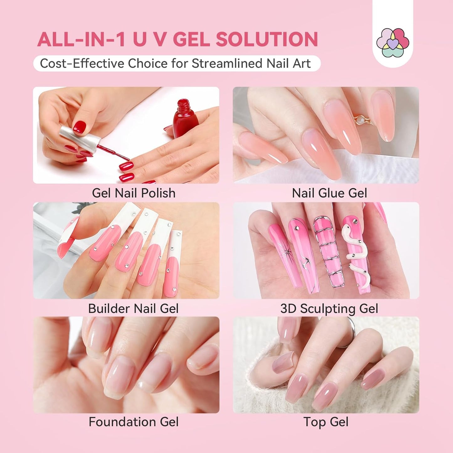 SAVILAND Gooseneck U V Lamp for Gel Nails: 2025 Pink LED U V Nail Gel Lamp 10s Flash Cure Light Gel Nail Tips Lamp with Desk Clip for Gel Nail Polish Mini Nail Dryer for Manicure Gel Light