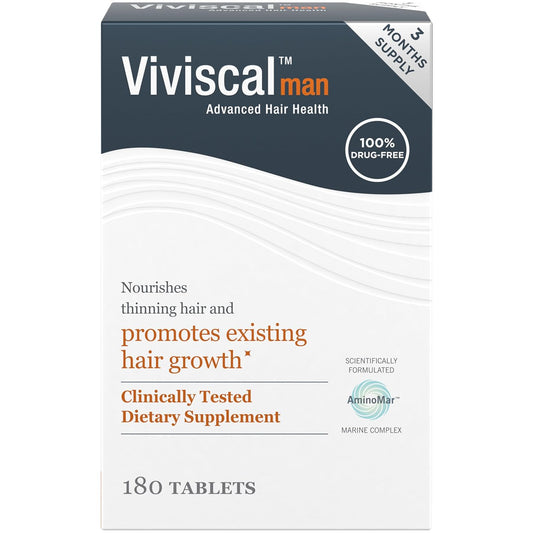 Viviscal Men's Hair Growth Supplements for Thicker Fuller Hair, Clinically Proven Collagen Complex, 180 Tablets 3 Month Supply