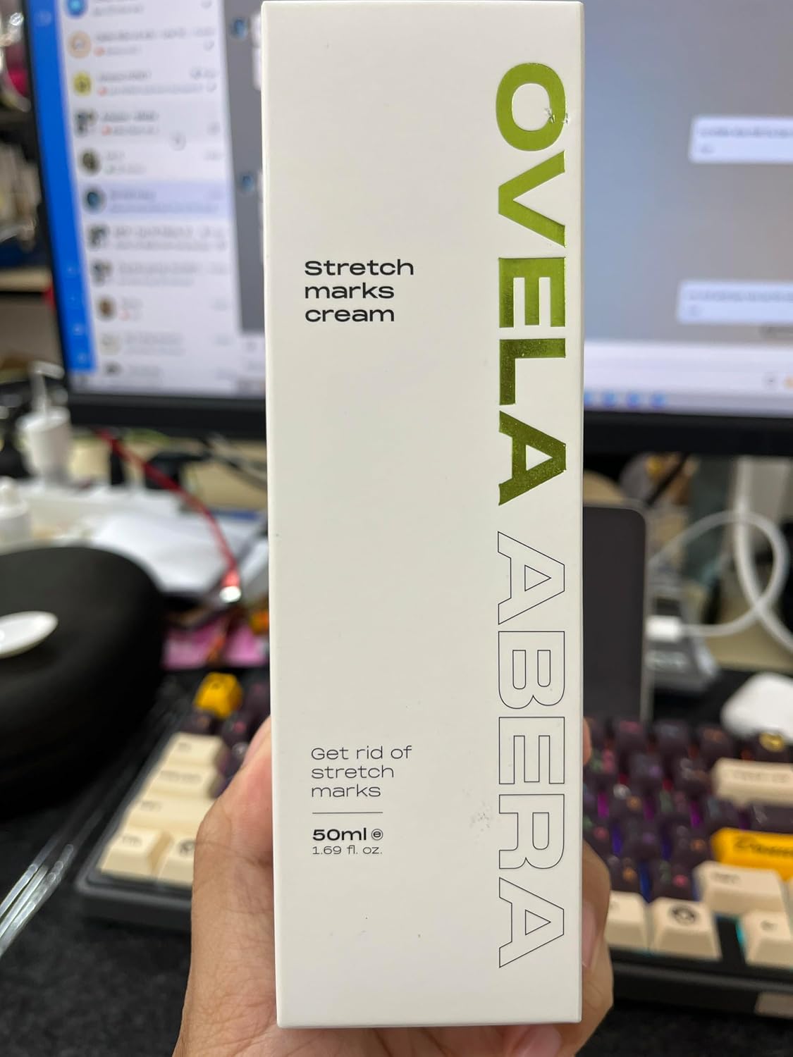 Abera Ovela Stretch Mark Cream, Stretch Marks Treatment For Pregnancy and Weight Fluctuations, Effective Treatment for Stretchmarks in All Skin Types (A. 1 Box + Ice Roller)