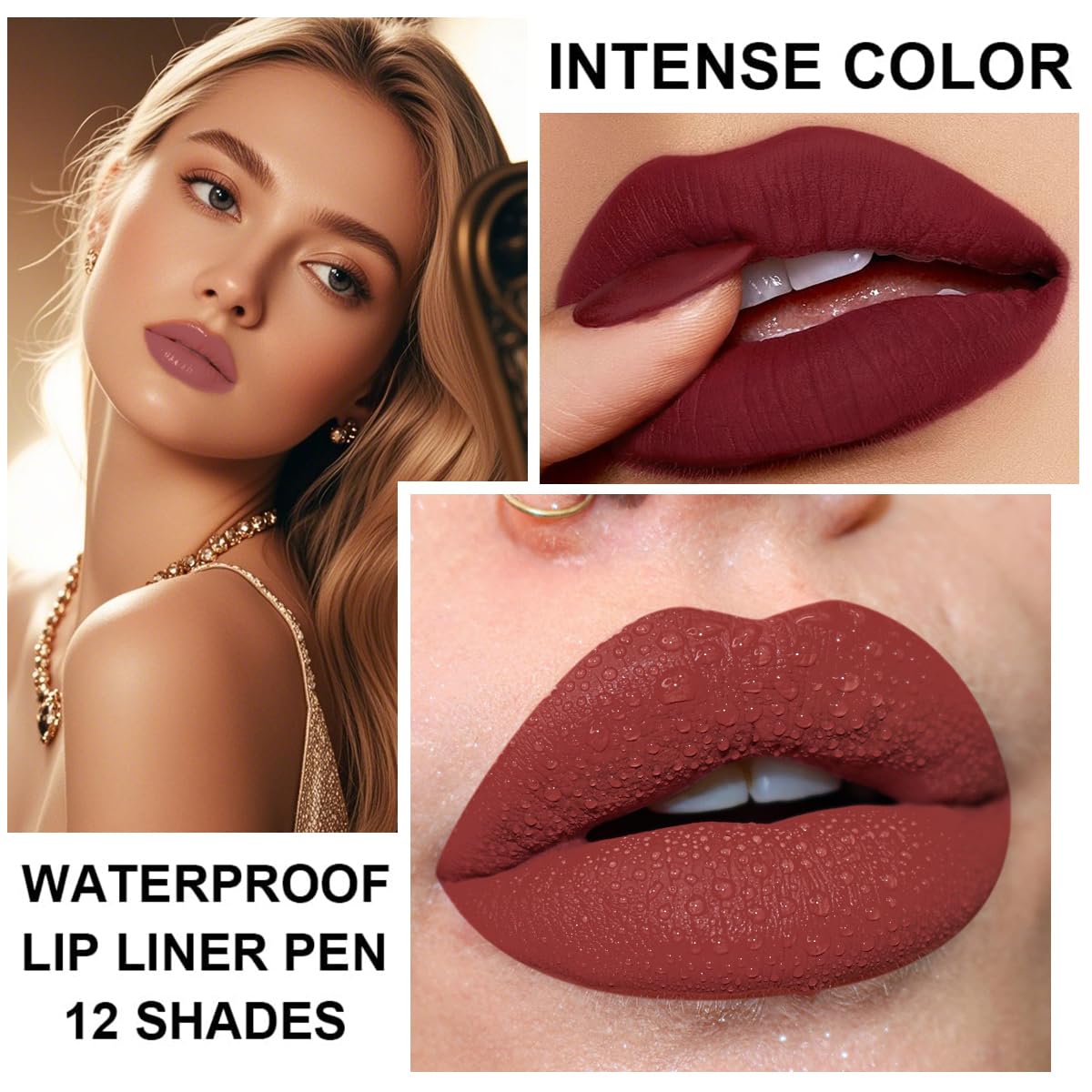 12PCS Lip Liner Pencils Set Pack for Shaping & Sculpting Lips, Modifieddark Lip Color Lipsticks,Long-Lasting Waterproof Lipsticks. (03, Color)