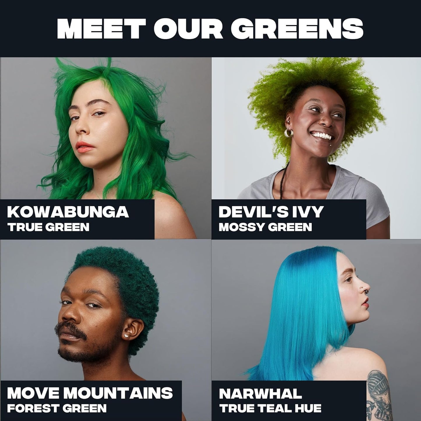 Good Dye Young Semi-Permanent Hair Color, Vegan and Cruelty-Free Green Hair Dye, Last up to 24 Washes, Non-Damaging Conditioning Hair Color (5FL OZ, Move Mountains)