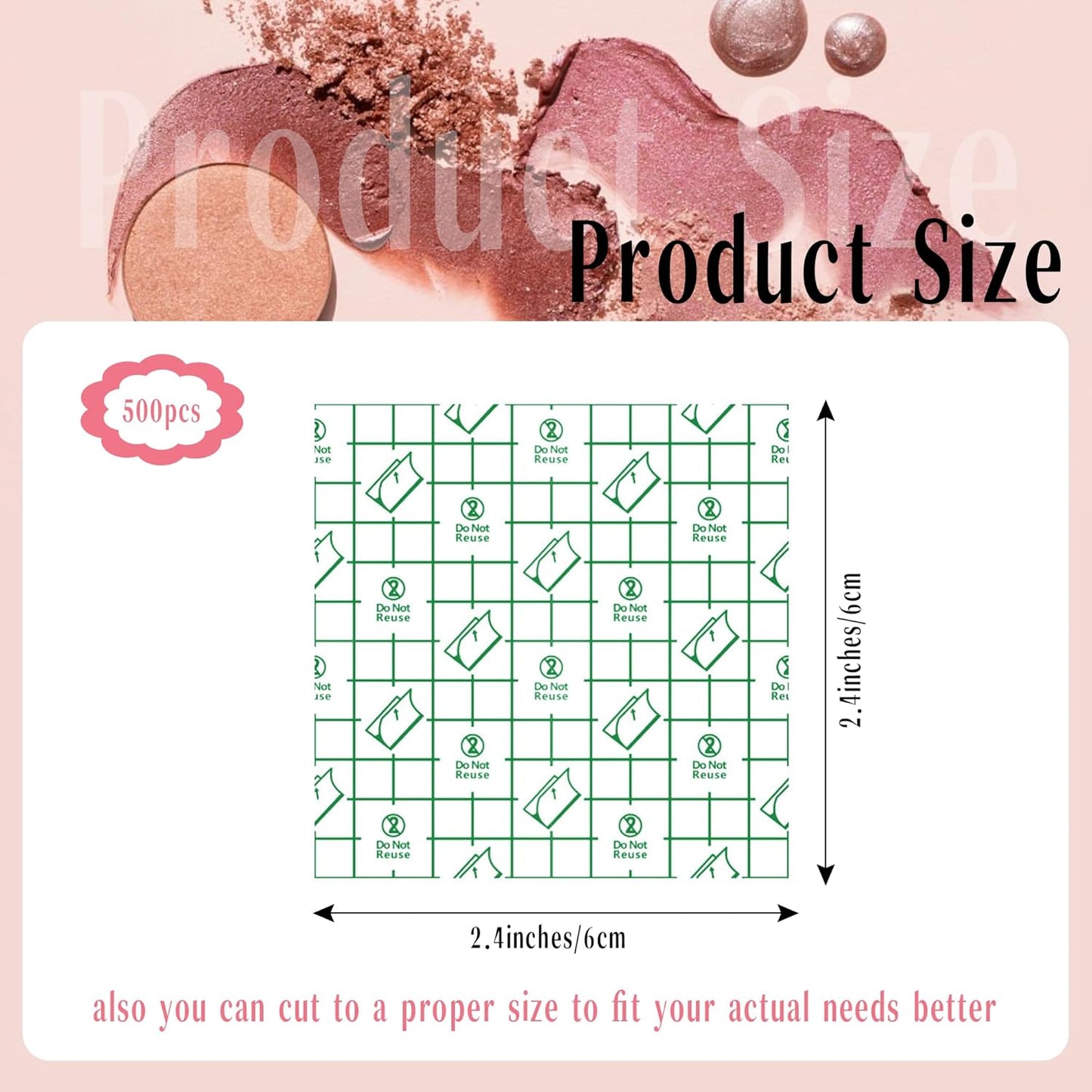 500 Pieces Makeup Hand Palette,Disposable Adhesive Makeup Mixing Tray,Waterproof Makeup Tape,For Mix Foundation And Keep Hands Clean When Applying Makeup