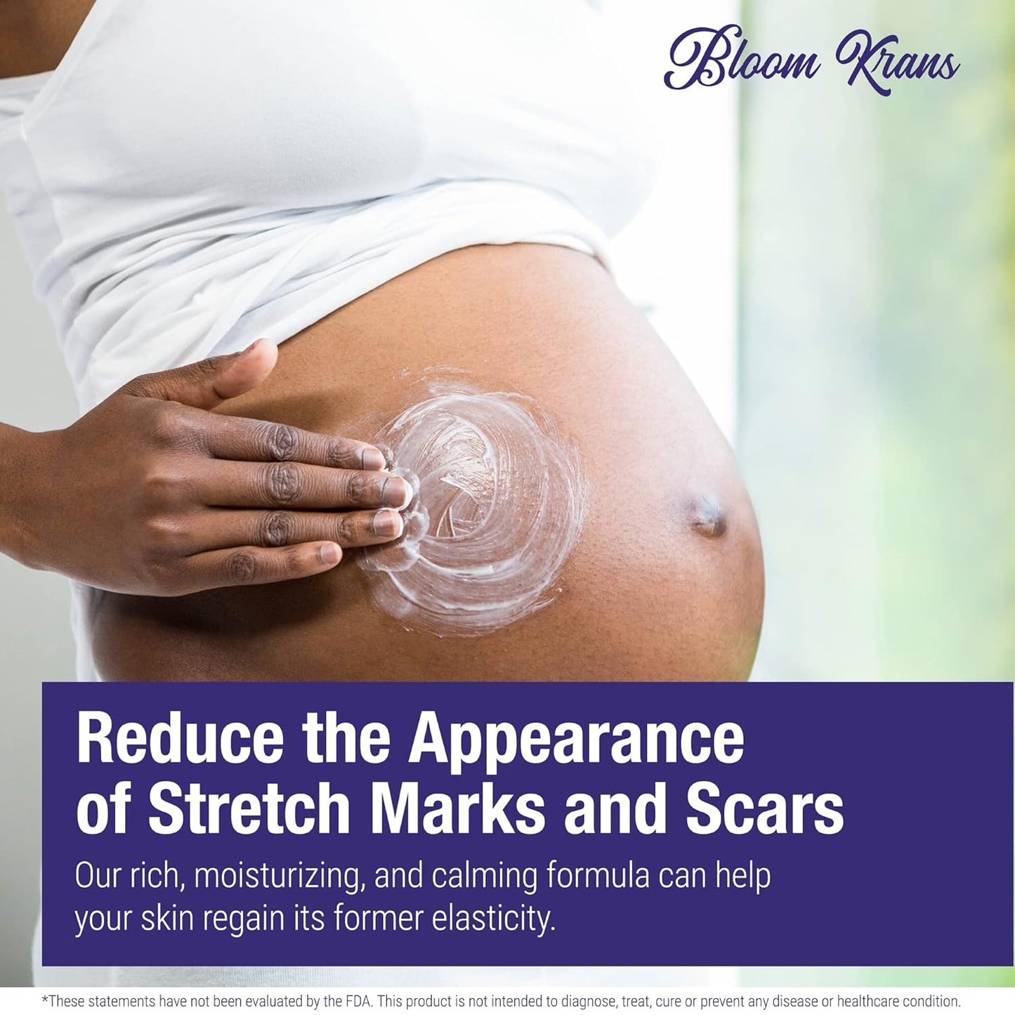 Bloom Krans Stretch Mark Cream for Pregnancy – Moisturizing Stretch Mark Remover Prevention Cream for the Pregnant Belly - Postpartum Lotion Essentials